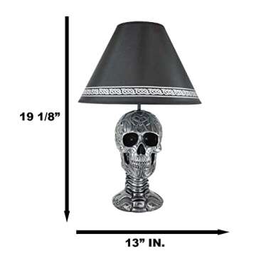 Celtic Knotwork Skull Table Lamp Gothic Decor Accent