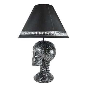 Celtic Knotwork Skull Table Lamp Gothic Decor Accent