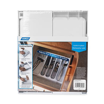 Camco Adjustable Cutlery Tray - Perfect for RV and Compact Kitchens