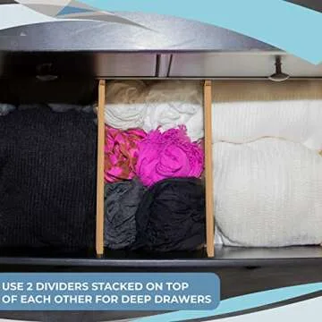 Adjustable Bamboo Drawer Dividers for Kitchen and Home