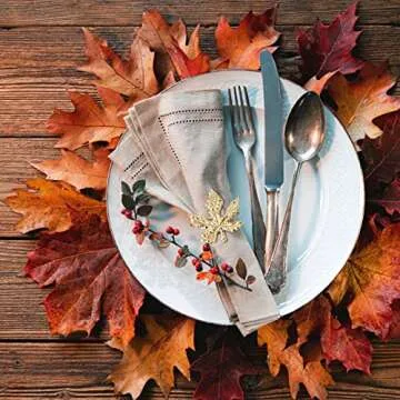 KESOTE Fall Napkin Rings Set of 6 for Elegant Dining