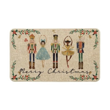 Artoid Mode Watercolor Nutcrackers Merry Christmas Doormat - Seasonal Winter Low-Profile Rug for Ind...