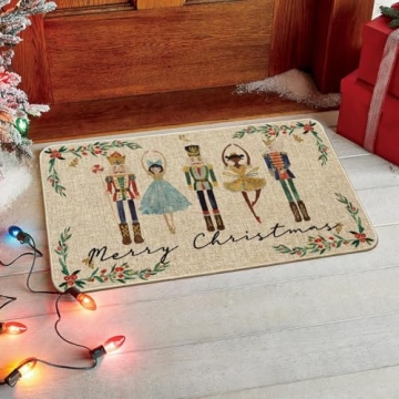 Watercolor Nutcrackers Christmas Doormat for Home Decor