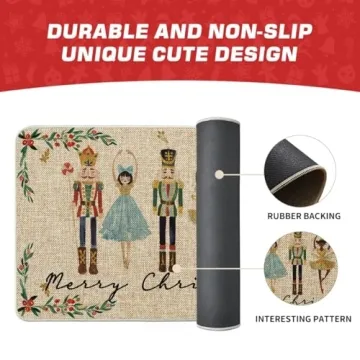 Watercolor Nutcrackers Christmas Doormat for Home Decor
