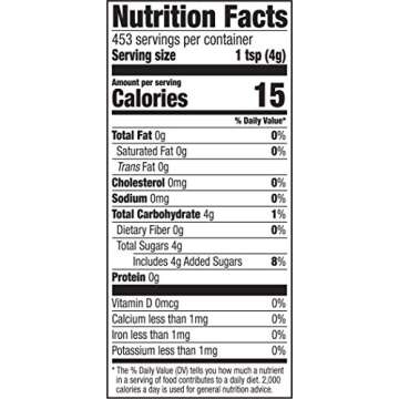 Amazon Brand - Happy Belly White Pure Cane Sugar Granulated, 4 pound (Pack of 1)