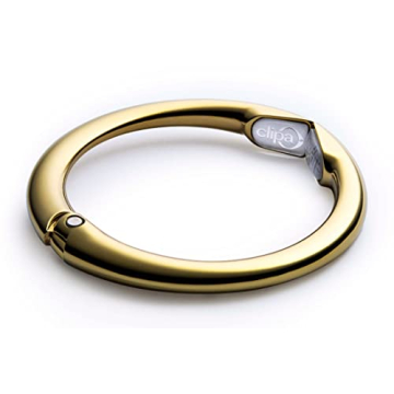 Clipa Bag Hanger - Polished Gold PVD - The Ring That Opens Into a Hook and Hangs in Just 1/2" of Space, Holds 33 lbs., 3 yr. Warranty