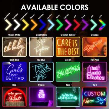 Custom Neon Signs, Personalized Led Neon Lights Sign,Neon Sign Customizable for Wall Decor Wedding B...