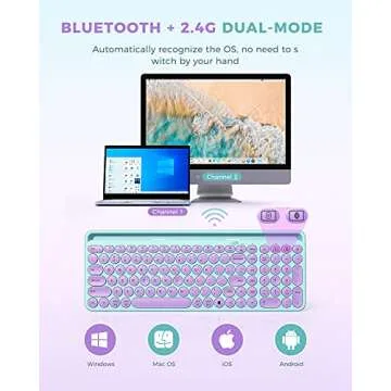 seenda Bluetooth Keyboard for iPad - Colorful Dual-Connection Keyboard