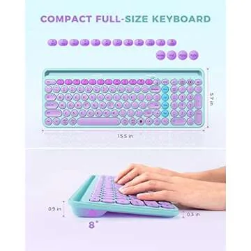 seenda Bluetooth Keyboard for iPad - Colorful Dual-Connection Keyboard