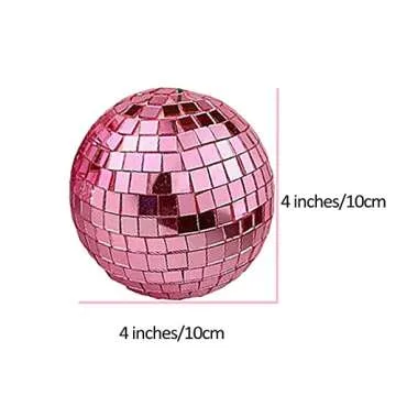 Double Cherry Disco Ball Pink Cherry Decor, Mirror Retro Reflective Disco Balls Lighting Ball for Party Stage Props Bedroom Dining Table Home Art Decorations Adorable Gift (Double Cherry-10cm/3.9in)
