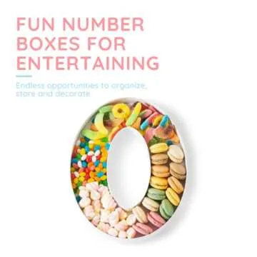 Soul & Lane Fillable Cardboard Number Charcuterie Board Box, Large Paper Mache Numbers Shaped Cutout...