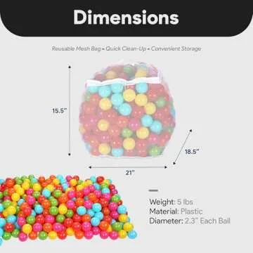 BalanceFrom Fitness Crush Proof Play Pit Balls with Reusable Mesh Storage Bag for Playpens, Bounce Houses, and Kiddie Pools, Multicolor