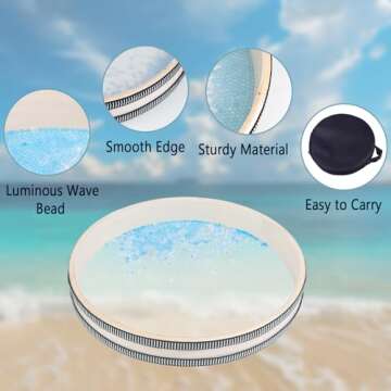 10 inch Ocean Drum with built in Night Shining Beads. Musical Instrument, Percussion, Sea Wave Drum for Meditation and Relaxation, Wave Bead Hand Drum, Sea Drum with Drum Bag,Luminous Beads