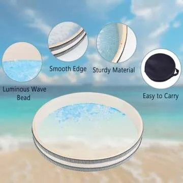 10 inch Ocean Drum with built in Night Shining Beads. Musical Instrument, Percussion, Sea Wave Drum for Meditation and Relaxation, Wave Bead Hand Drum, Sea Drum with Drum Bag,Luminous Beads
