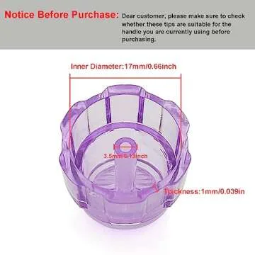 Elitzia Plastic Dermabrasion Microderma Heads Facial Aqua Peel Tips Water Peeling Caps Facial Care Skin Cleaning Tool Beauty Machine Replacement Spare Parts 8pcs Per Set （Lilac）