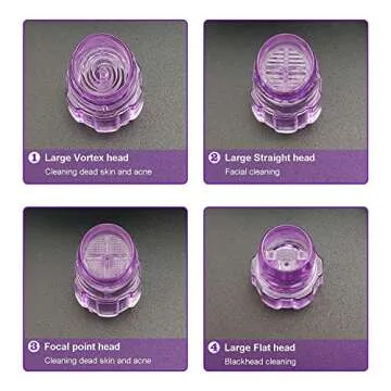 Elitzia Plastic Dermabrasion Microderma Heads Facial Aqua Peel Tips Water Peeling Caps Facial Care Skin Cleaning Tool Beauty Machine Replacement Spare Parts 8pcs Per Set （Lilac）