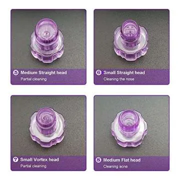 Elitzia Plastic Dermabrasion Microderma Heads Facial Aqua Peel Tips Water Peeling Caps Facial Care Skin Cleaning Tool Beauty Machine Replacement Spare Parts 8pcs Per Set （Lilac）