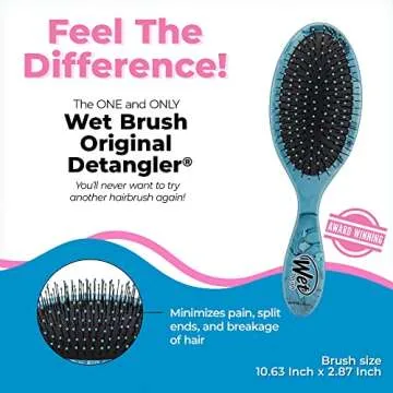 Wet Brush Original Detangler Hair Brush, Arctic Blue - All Hair Types - Ultra-Soft IntelliFlex Detan...