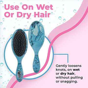 Wet Brush Original Detangler Hair Brush, Arctic Blue - All Hair Types - Ultra-Soft IntelliFlex Detangler Bristles Glide Through Tangles with Ease - Pain-Free Comb for Men & Women