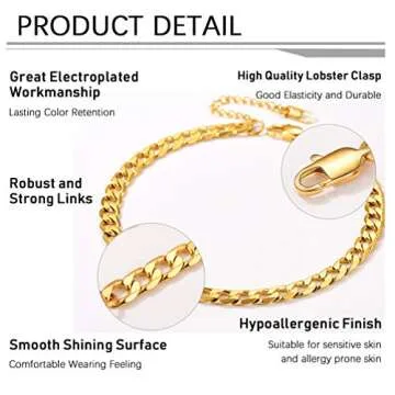 PROSTEEL Gold Cuban Link Anklets For Women Jewelry Summer Beach Foot Chain Anklet Stainless Steel Womens Ankle Bracelets