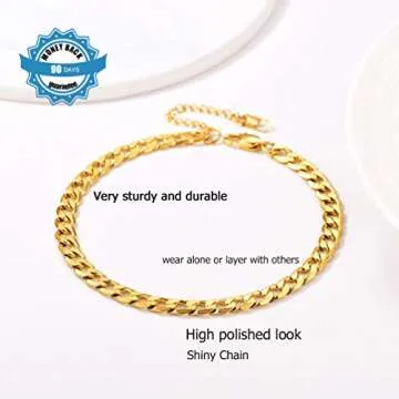 PROSTEEL Gold Cuban Link Anklets For Women Jewelry Summer Beach Foot Chain Anklet Stainless Steel Womens Ankle Bracelets