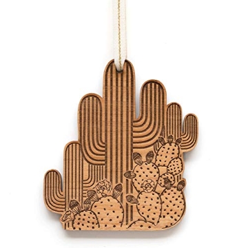 Cactus Shape Laser Cut Wood Ornament [Christmas, Holiday, Love, Anniversary, Personalized Gifts, Cus...