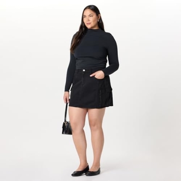 Ebony Mock Neck Long Sleeve Top for Women Plus Size