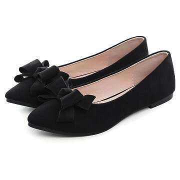 WENJIAZHIZHI Flats Shoes for Women's Ballet Dressy Flats Comfortable Slip On Pointed Toe Driving Wal...
