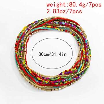 Dresbe Boho Multicolored Beaded Belly Waist Chain