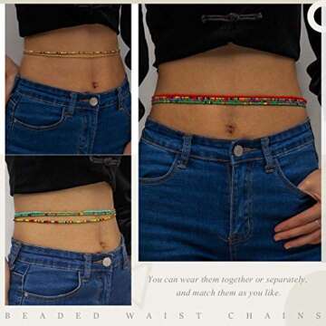 Dresbe Boho Multicolored Beaded Belly Waist Chain