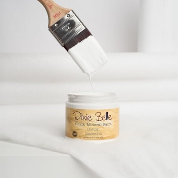 Dixie Belle Paint Company Chalk Finish Furniture Paint - Cotton - 8oz Matte Pure White DIY