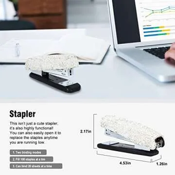 Stylish KEYPOWER Bling Office Stationery Kit for Women