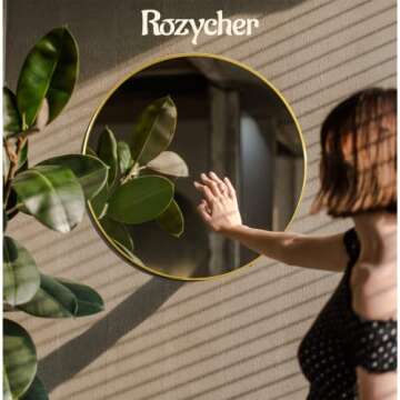 Gold Round Mirror 30 Inch, Gold Circle Mirror for Wall, Wall Mirror, Gold Bathroom Mirror, Gold Mirrors for Bathroom, Living Room, Bedroom, Vanity, Entryway