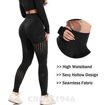 CROSS1946 Women's Seamless Workout Yoga Leggings