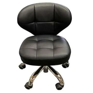 VTD Nail Stool Bar Spa Salon Pedicure Short Chair Adjustable 13.5'' to 15.5'' Black/Cappuccino/Creme...