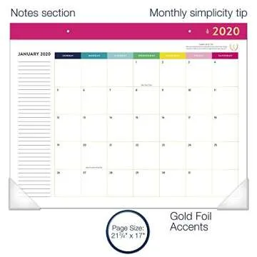 Simplified by Emily Ley Happy Stripe Desk Pad Calendar