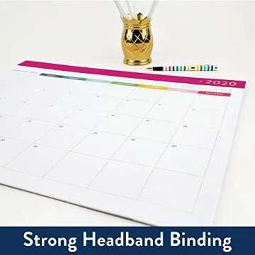 Simplified by Emily Ley Happy Stripe Desk Pad Calendar