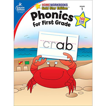 Carson Dellosa Phonics for First Grade Workbook with Stickers and Incentive Chart