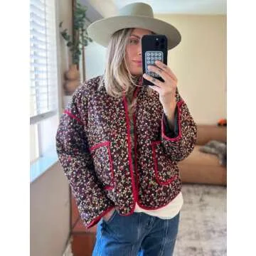 Yimoon Women's Quilted Floral Puffer Jacket 2024