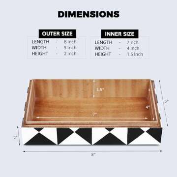 Handicrafts Home Handmade Triangle-B&W Collection Decorative Jewelry Box Organizer – Keepsakes, Tr...