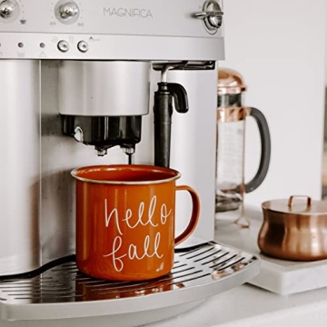 Hello Fall Galvanized Steel Campfire Style Coffee Mug 18oz