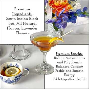 Simple Loose Leaf Blue Lady Grey Tea - Premium Loose Leaf Black Tea | High Caffeine, Keto-Friendly, Bright Citrus Flavor, Hand Packaged in USA, 4 oz