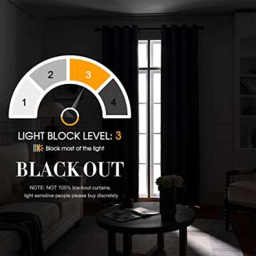 Rutterllow Blackout Curtains for Bedroom, Thermal Insulated Room Darkening Curtains 2 Panels for Living Room, Grommet Top (42x63 Inch, Beige)