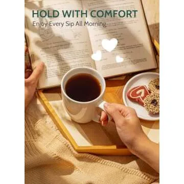 Sweese 12oz Porcelain Mugs Set of 6 for Coffee Lovers