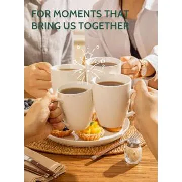 Sweese 12oz Porcelain Mugs Set of 6 for Coffee Lovers