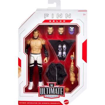 Mattel WWE Ultimate Edition Action Figure & Accessories, 6-inch Finn Balor Collectible Set, Swappabl...