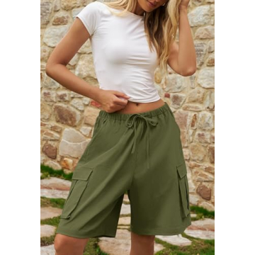 Stylish MEROKEETY Women's Cargo Shorts with Pockets