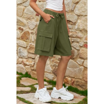 Stylish MEROKEETY Women's Cargo Shorts with Pockets