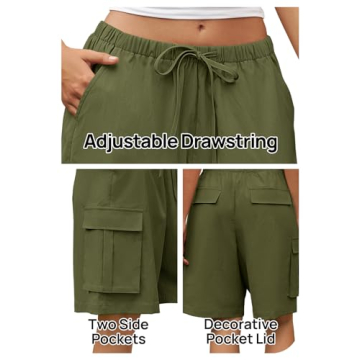 Stylish MEROKEETY Women's Cargo Shorts with Pockets