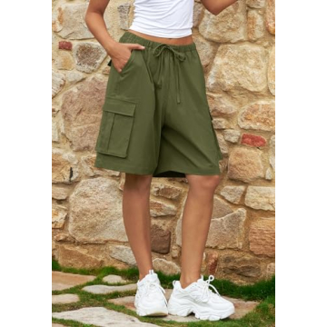 Stylish MEROKEETY Women's Cargo Shorts with Pockets